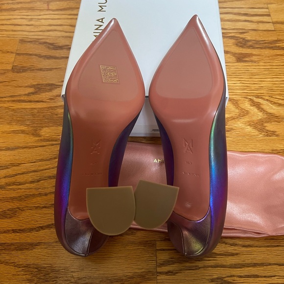 Amina Muaddi Ami 95mm Iridescent pumps in 41.5 - Picture 10 of 10